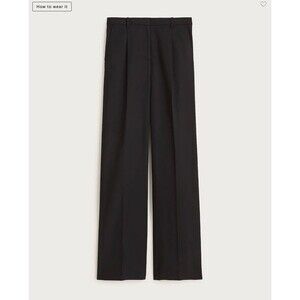 J.CREW Essential Wide Leg Pant Italian Studio Wool Blend 8 Black NWT B28